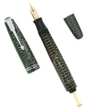 1948 PARKER VACUMATIC SILVER PEARL SINGLE JEWEL FOUNTAIN PEN RESTORED OFFERED BY ANTIQUE DIGGER