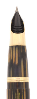 C1948 SHEAFFER CREST DELUXE GOLDEN BROWN PLUNGER FILL TRIUMPH NIB FOUNTAIN PEN RESTORED OFFERED BY ANTIQUE DIGGER