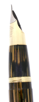 C1948 SHEAFFER CREST DELUXE GOLDEN BROWN PLUNGER FILL TRIUMPH NIB FOUNTAIN PEN RESTORED OFFERED BY ANTIQUE DIGGER