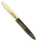 C1948 SHEAFFER CREST DELUXE GOLDEN BROWN PLUNGER FILL TRIUMPH NIB FOUNTAIN PEN RESTORED OFFERED BY ANTIQUE DIGGER