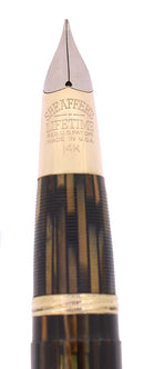 C1948 SHEAFFER CREST DELUXE GOLDEN BROWN PLUNGER FILL TRIUMPH NIB FOUNTAIN PEN RESTORED OFFERED BY ANTIQUE DIGGER