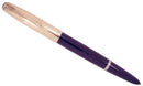 RESTORED 1949 PARKER 51 DEMI AEROMETRIC PLUM W/ GOLD FILLED CAP FOUNTAIN PEN OFFERED BY ANTIQUE DIGGER