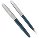 1950 PARKER 51 MIDNIGHT BLUE AEROMETRIC FOUNTAIN PEN & PENCIL SET RESTORED OFFERED BY ANTIQUE DIGGER