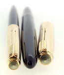 1950 PARKER 51 BLACK W/GOLD CAPS AEROMETRIC FOUNTAIN PEN & PENCIL SET RESTORED OFFERED BY ANTIQUE DIGGER
