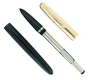 1950 PARKER 51 BLACK W/GOLD CAPS AEROMETRIC FOUNTAIN PEN & PENCIL SET RESTORED OFFERED BY ANTIQUE DIGGER