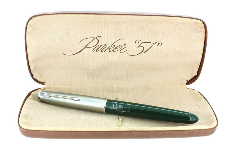 1951 PARKER 51 FOREST GREEN AEROMETRIC FOUNTAIN PEN STICKERED NEVER INKED OFFERED BY ANTIQUE DIGGER