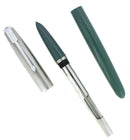 1951 PARKER 51 NAVY GREY AEROMETRIC SMOOTH FINE NIB FOUNTAIN PEN RESTORED OFFERED BY ANTIQUE DIGGER