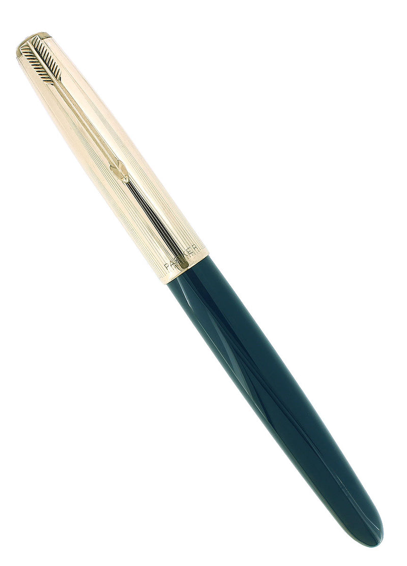 1951 PARKER 51 AEROMETRIC TEAL BLUE FOUNTAIN PEN RESTORED OFFERED BY ANTIQUE DIGGER