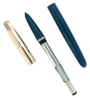 1951 PARKER 51 AEROMETRIC TEAL BLUE FOUNTAIN PEN RESTORED OFFERED BY ANTIQUE DIGGER