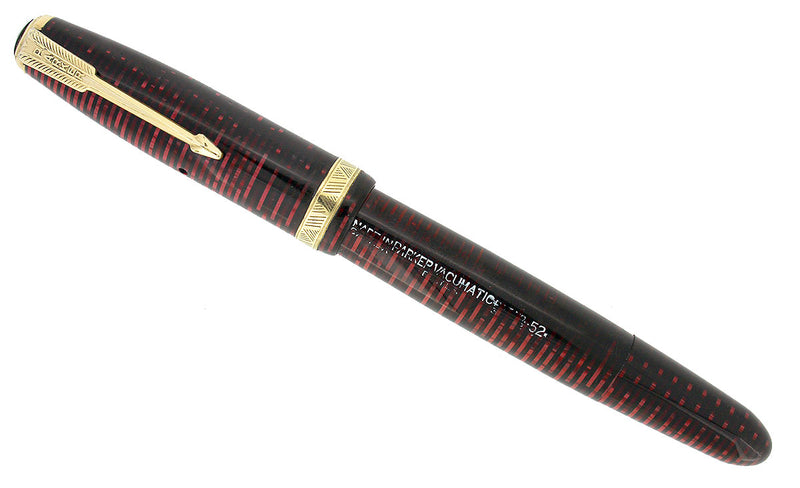 1952 PARKER BURGUNDY PEARL VACUMATIC MAJOR FOUNTAIN PEN XF-BB FLEX NIB RESTORED OFFERED BY ANTIQUE DIGGER