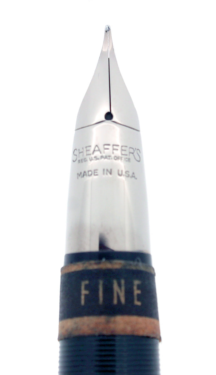 C1952 SHEAFFER CLIPPER GRAY SNORKEL F NIB FOUNTAIN PEN NEW OLD STOCK MINT OFFERED BY ANTIQUE DIGGER