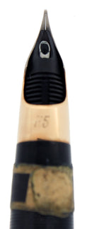 C1952 SHEAFFER SENTINEL JET BLACK SNORKEL FINE NIB FOUNTAIN PEN NEW OLD STOCK OFFERED BY ANTIQUE DIGGER