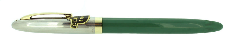 C1952 SHEAFFER CLIPPER PASTEL GREEN SNORKEL M NIB FOUNTAIN PEN NEW OLD STOCK MINT OFFERED BY ANTIQUE DIGGER