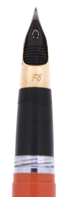 C1953 SHEAFFER MANDARIN ORANGE VALIANT SNORKEL FOUNTAIN PEN & PENCIL SET RESTORED OFFERED BY ANTIQUE DIGGER