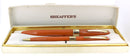 C1953 SHEAFFER MANDARIN ORANGE VALIANT SNORKEL FOUNTAIN PEN & PENCIL SET RESTORED OFFERED BY ANTIQUE DIGGER