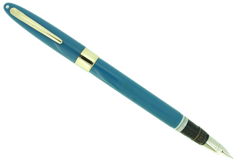 C1952 SHEAFFER STATESMAN PASTEL BLUE SNORKEL F NIB FOUNTAIN PEN NEW OLD STOCK OFFERED BY ANTIQUE DIGGER