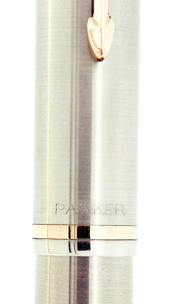 1950 PARKER 51 FLIGHTER AEROMETRIC FOUNTAIN PEN STAINLESS STEEL M NIB