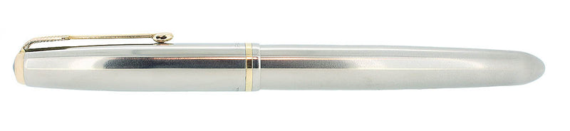 1953 PARKER 51 FLIGHTER AEROMETRIC FOUNTAIN PEN STAINLESS STEEL F NIB RESTORED OFFERED BY ANTIQUE DIGGER