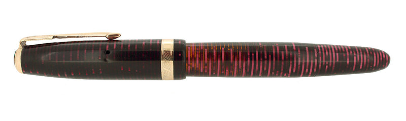 1953 PARKER BURGUNDY PEARL VACUMATIC MADE IN CANADA FOUNTAIN PEN RESTORED OFFERED BY ANTIQUE DIGGER