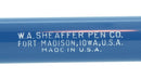 C1953 SHEAFFER SARATOGA PASTEL BLUE SNORKEL FOUNTAIN PEN XXF TO XF NIB RESTORED OFFERED BY ANTIQUE DIGGER