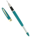 CIRCA 1953 SHEAFFER PEACOCK BLUE STATESMAN SNORKEL FOUNTAIN PEN AND PENCIL SET RESTORED OFFERED BY ANTIQUE DIGGER