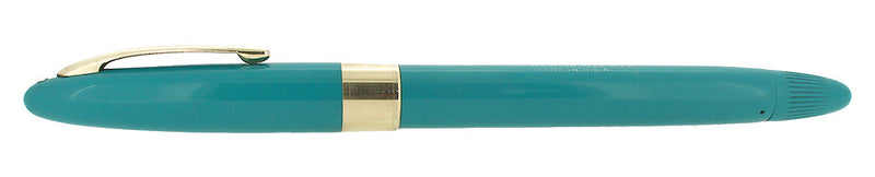 CIRCA 1953 SHEAFFER PEACOCK BLUE STATESMAN SNORKEL FOUNTAIN PEN AND PENCIL SET RESTORED OFFERED BY ANTIQUE DIGGER