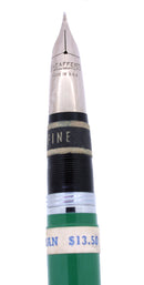 C1953 SHEAFFER STATESMAN PASTEL GREEN SNORKEL FOUNTAIN PEN & PENCIL SET MINT NEW OLD STOCK OFFERED BY ANTIQUE DIGGER