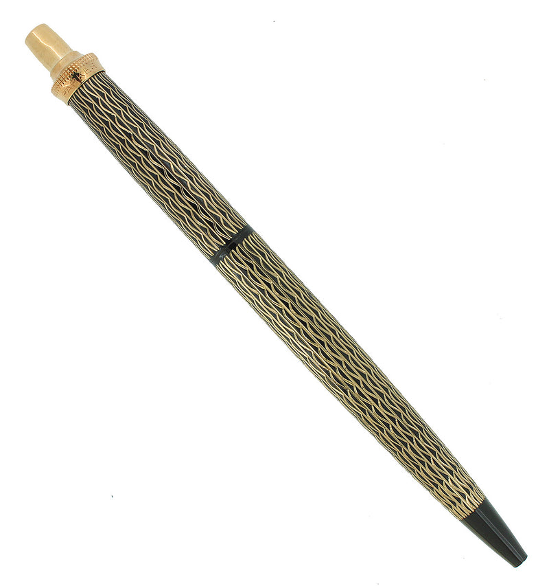 C1958 PARKER TURBAN TOP PRINCESS JOTTER BALLPOINT PEN GOLD & BLACK NEW REFILL OFFERED BY ANTIQUE DIGGER