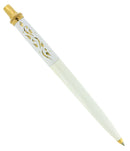 C1958 PARKER TURBAN TOP PRINCESS WHITE JOTTER BALLPOINT PEN NEW REFILL OFFERED BY ANTIQUE DIGGER