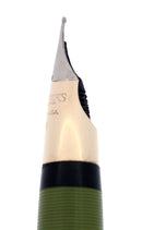 CIRCA 1959 SHEAFFER FERN GREEN SENTINEL SNORKEL FOUNTAIN PEN RESTORED OFFERED BY ANTIQUE DIGGER