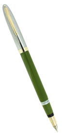 CIRCA 1959 SHEAFFER FERN GREEN SENTINEL SNORKEL FOUNTAIN PEN RESTORED OFFERED BY ANTIQUE DIGGER