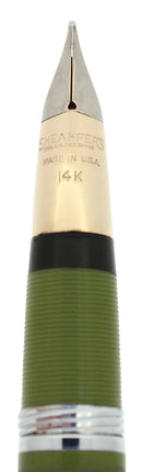 CIRCA 1959 SHEAFFER FERN GREEN SENTINEL SNORKEL FOUNTAIN PEN RESTORED OFFERED BY ANTIQUE DIGGER