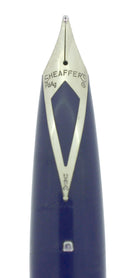 CIRCA 1959 SHEAFFER BLUE PFM II SNORKEL BROAD NIB FOUNTAIN PEN RESTORED OFFERED BY ANTIQUE DIGGER