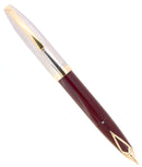 CIRCA 1960 SHEAFFER PFM IV BURGUNDY SNORKEL PEN FOR MEN FOUNTAIN PEN RESTORED OFFERED BY ANTIQUE DIGGER