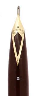 C1959 SHEAFFER BURGUNDY PFM IV SNORKEL PEN FOR MEN FOUNTAIN PEN RESTORED OFFERED BY ANTIQUE DIGGER