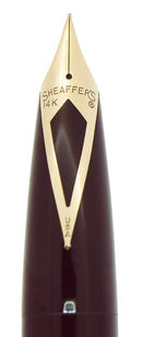 C1959 SHEAFFER BURGUNDY PFM IV SNORKEL PEN FOR MEN FOUNTAIN PEN RESTORED OFFERED BY ANTIQUE DIGGER