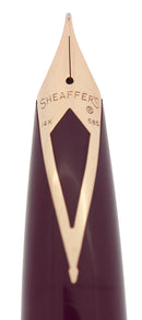 CIRCA 1959 SHEAFFER BURGUNDY PFM IV SNORKEL PEN FOR MEN FOUNTAIN PEN RESTORED OFFERED BY ANTIQUE DIGGER