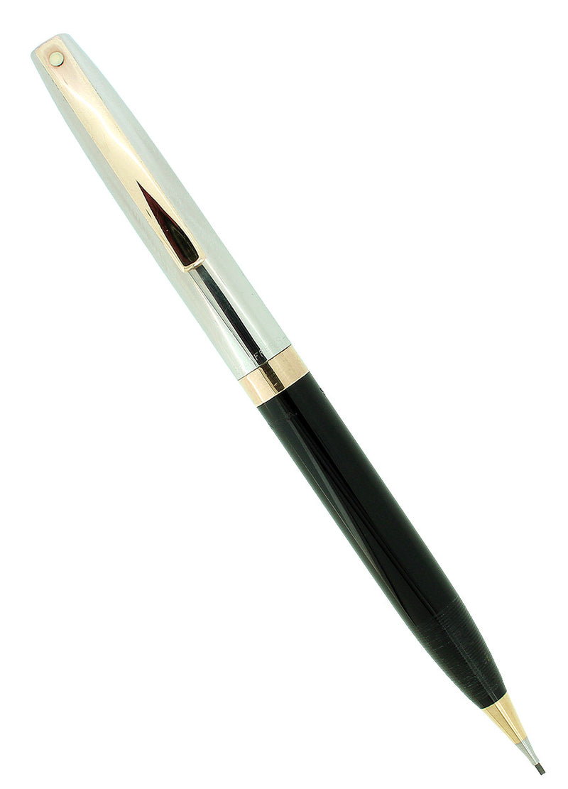 CIRCA 1959 SHEAFFER  PFM IV STAINLESS CAP BLACK BARREL PENCIL SERVICED OFFERED BY ANTIQUE DIGGER