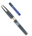 C1960 SHEAFFER GRAY COMPACT II VISULATED WINDOW 14K NIB FOUNTAIN PEN SERVICED