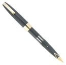 C1960 SHEAFFER GRAY COMPACT II VISULATED WINDOW 14K NIB FOUNTAIN PEN SERVICED