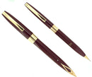 C1961 SHEAFFER BURGUNDY IMPERIAL IV FOUNTAIN PEN PENCIL SET TOUCHDOWN FILL MINT OFFERED BY ANTIQUE DIGGER