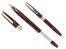 C1961 SHEAFFER BURGUNDY IMPERIAL IV FOUNTAIN PEN PENCIL SET TOUCHDOWN FILL MINT OFFERED BY ANTIQUE DIGGER