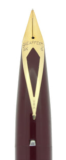 C1961 SHEAFFER BURGUNDY IMPERIAL IV FOUNTAIN PEN PENCIL SET TOUCHDOWN FILL MINT OFFERED BY ANTIQUE DIGGER