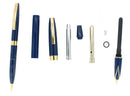 C1962 SHEAFFER 800 BLUE FOUNTAIN PEN & PENCIL SET DOLPHIN NIB CHALKED MINT NEVER INKED OFFERED BY ANTIQUE DIGGER