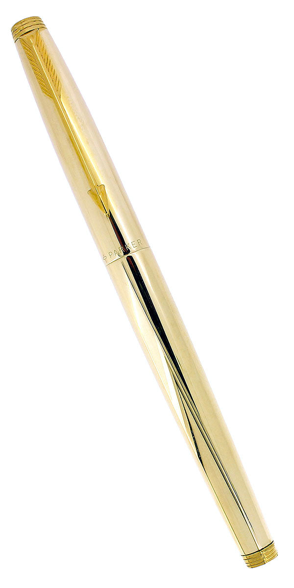 C1971 PARKER 75 PRESIDENTIAL 14K SOLID GOLD FINE NIB FOUNTAIN PEN REST