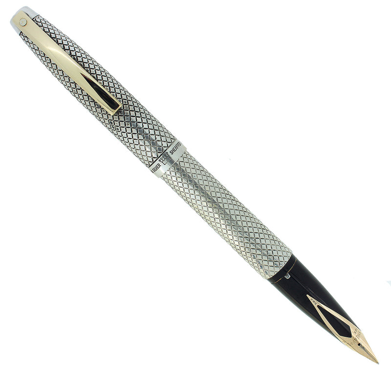 CIRCA 1971 SHEAFFER STERLING SILVER IMPERIAL TOUCHDOWN FOUNTAIN PEN RESTORED OFFERED BY ANTIQUE DIGGER