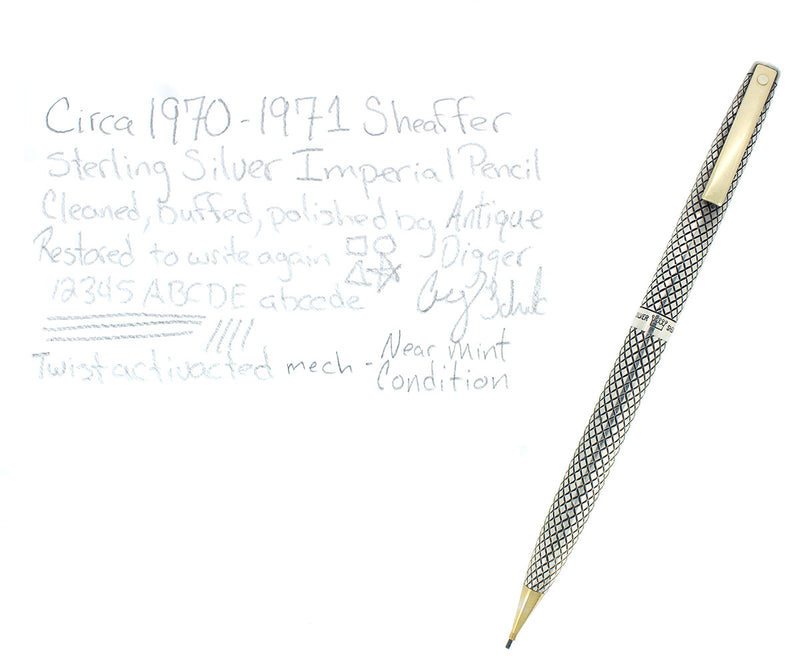CIRCA 1970-71 SHEAFFER STERLING SILVER IMPERIAL TWIST ACTIVATED MECHANICAL PENCIL NEAR MINT OFFERED BY ANTIQUE DIGGER