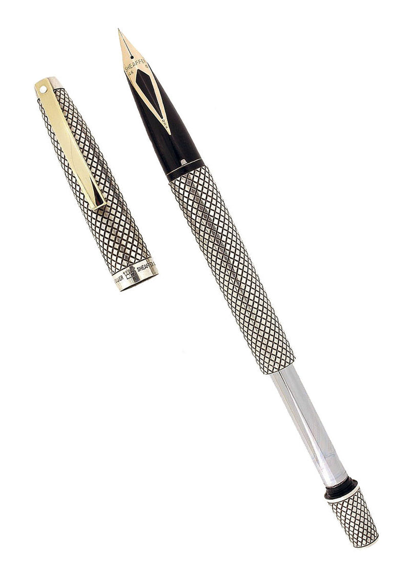 Sheaffer Silver CIRCA 1971 SHEAFFER STERLING SILVER IMPERIAL TOUCHDOWN FOUNTAIN PEN RE