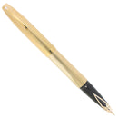 C1972 SHEAFFER IMPERIAL MODEL 827 GOLD PLATED BARLEY OVERLAY FOUNTAIN PEN SERVICED OFFERED BY ANTIQUE DIGGER