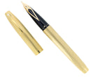 C1972 SHEAFFER IMPERIAL MODEL 827 GOLD PLATED BARLEY OVERLAY FOUNTAIN PEN SERVICED OFFERED BY ANTIQUE DIGGER